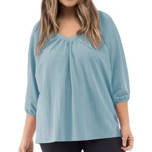 B Collection by Bobeau Rosamonde Shirred Top Size 1X